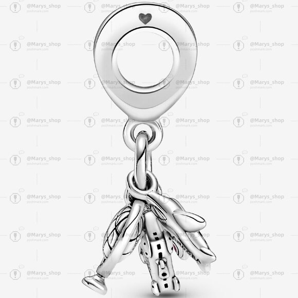 Pandora Airplane, Globe & Suitcase Dangle Charm - Picture 3 of 6